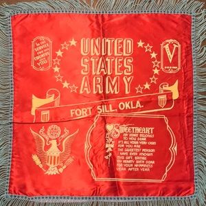 VTG WWII US Army Sweetheart Pillowcase from Fort Sill, Okla.